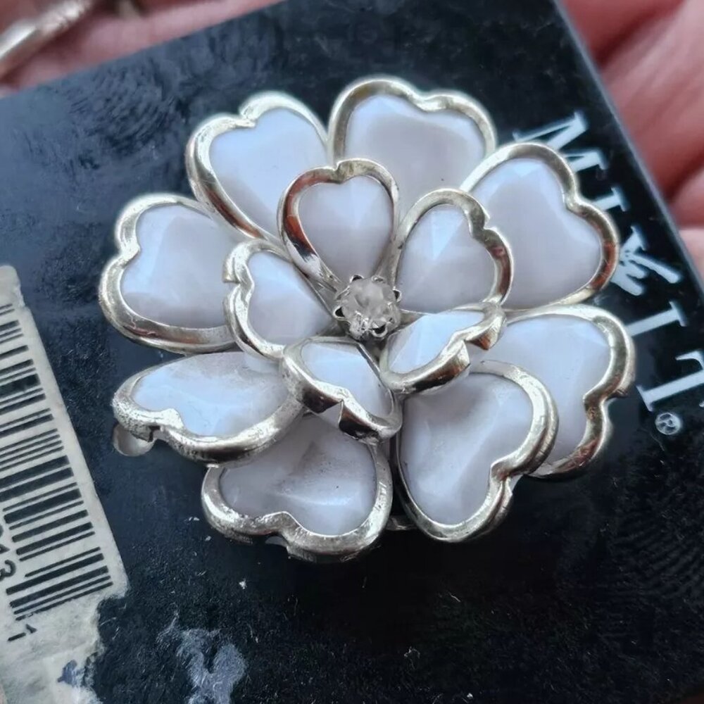 Mixit Ring White Flower Statement Fashion Women Ring Size Stretchable